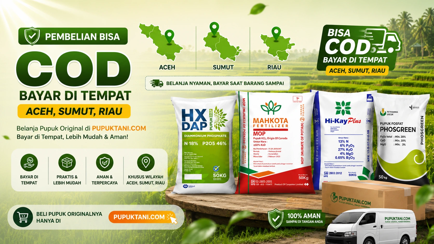 Pengiriman pupuk tani ke aceh