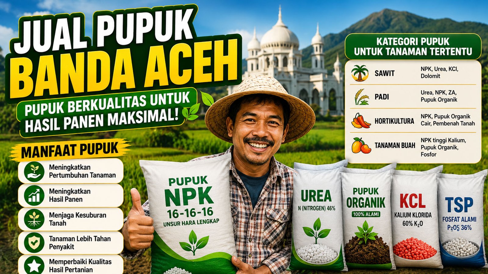 Jual Pupuk Banda Aceh Lengkap untuk Kebutuhan Pertanian dan Perkebunan