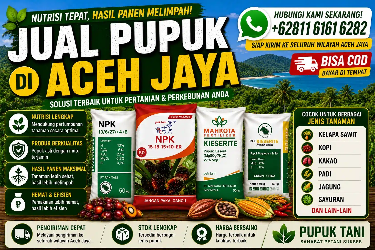 Jual Pupuk di Aceh Jaya