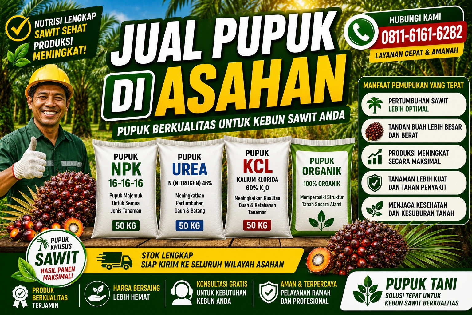 Jual Pupuk di Asahan 0811-6161-6282 Solusi Nutrisi Tepat untuk Perkebunan Kelapa Sawit