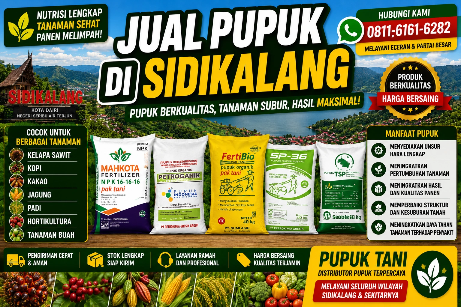 Jual Pupuk di Sidikalang Bisa COD Hubungi : 0811 6161 6282 Solusi Pupuk Terbaik Dan Terpercaya