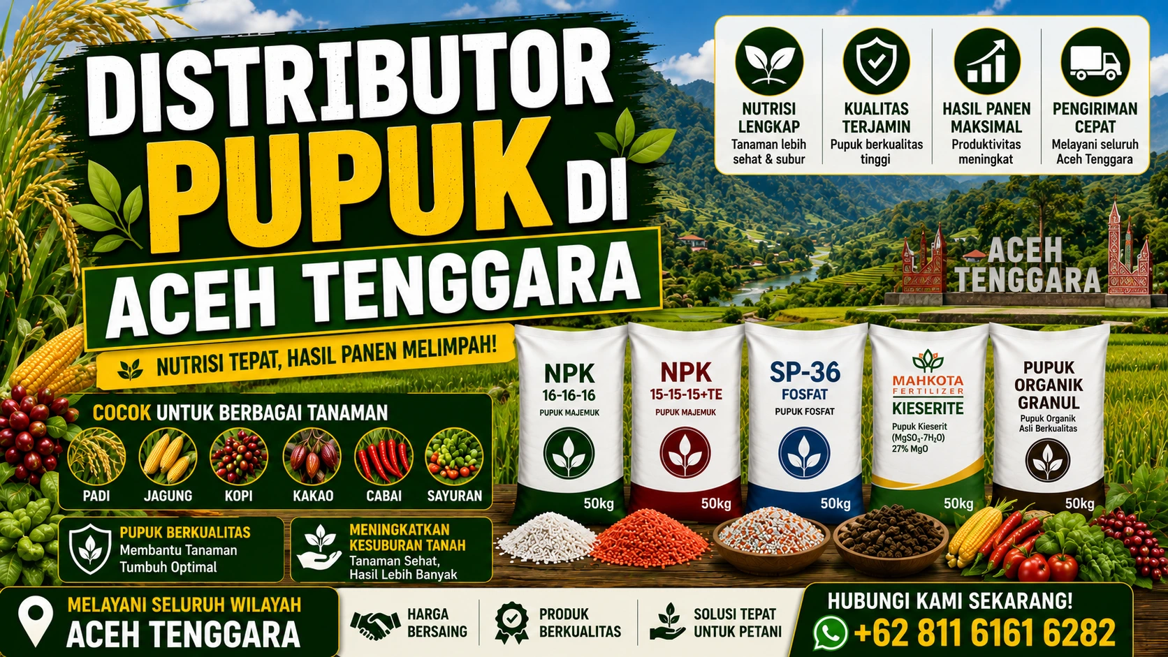 Distributor pupuk di Aceh Tenggara